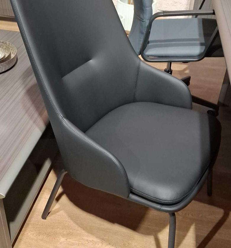 Imperio 169 PU Visitor Chair – Black with Iron Base image