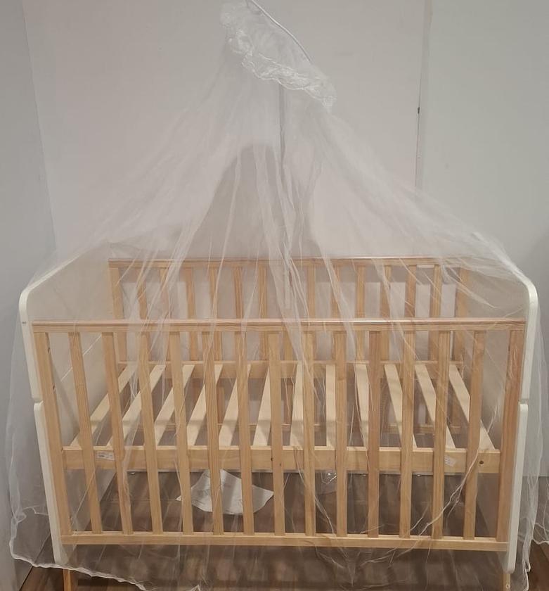 Baby crib bed white 120x60x92,5cm image