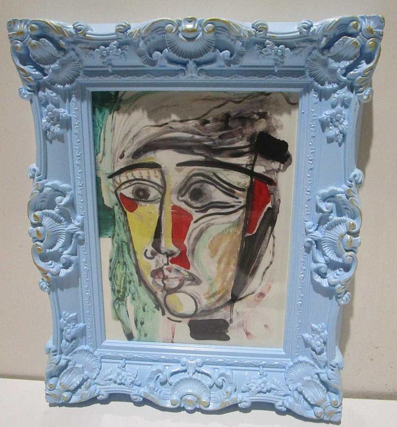 Painting handmade paint with image