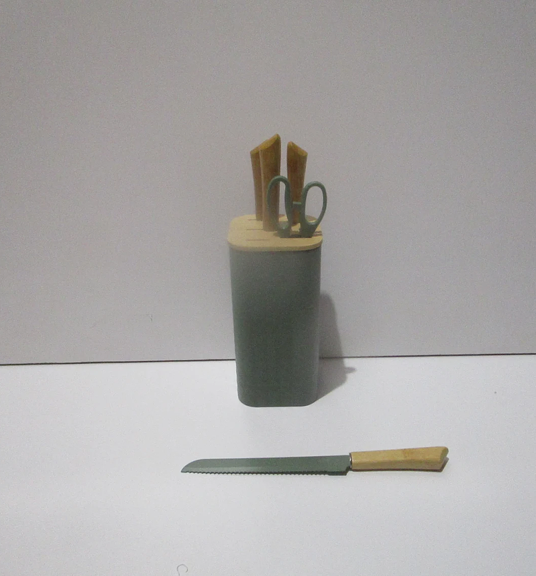 Sensia Metal & Bamboo Knife Block Set image