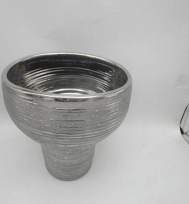 Vase ceramic grey silver 25x22x28 image