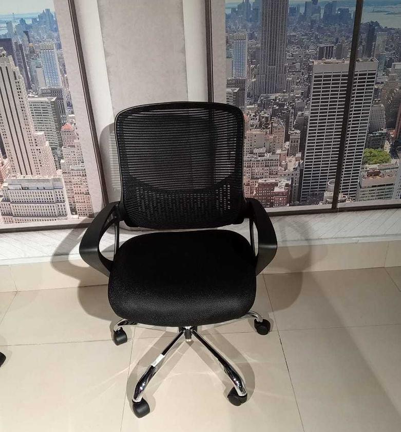 Office chair chrome legs black image