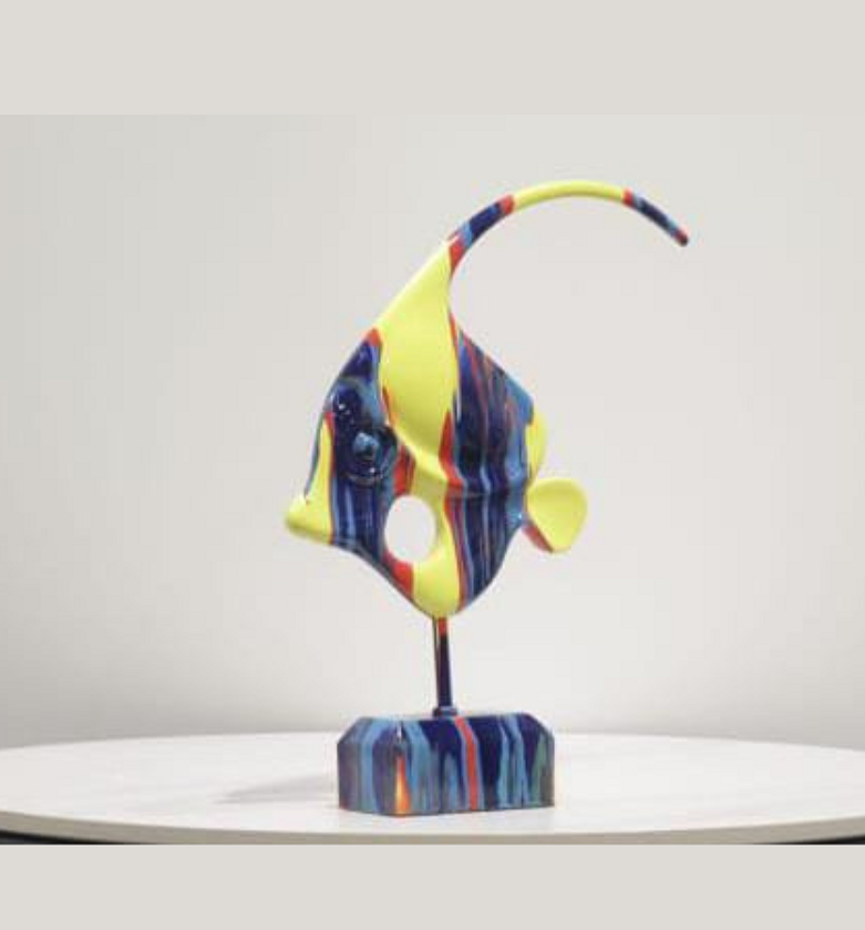 Resin Fish Statue – White Box Design image