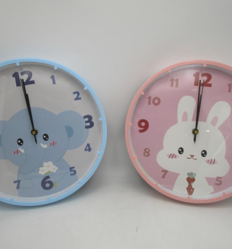 Clock pink rabbit green bear image