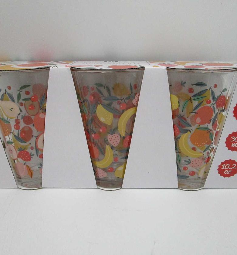 Drinking glass 3pc fruity image