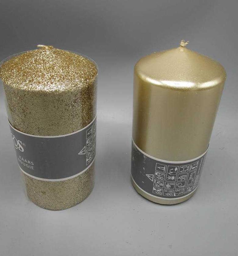 CANDLE GOUD 14CM 2ASS FIN image