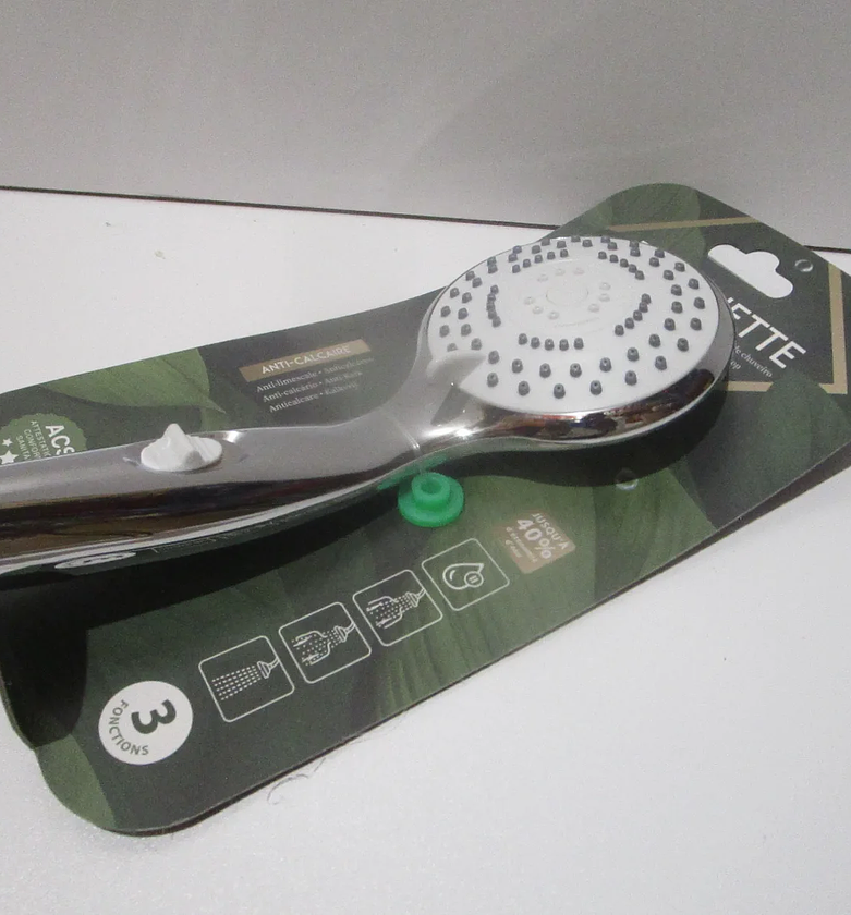 Chrome ABS 3-Jet Handheld Shower Head with Water Stop Function image