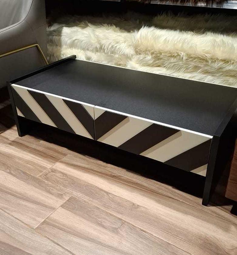 Moderna Coffee Table – Black & White MDF Door Design image