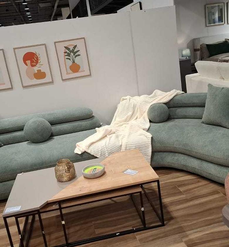 Zweira Grey Fabric Sectional Sofa image