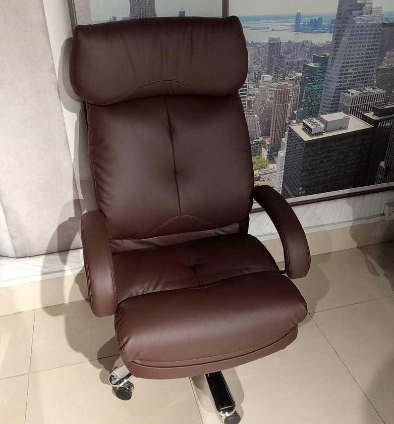 High back office chair brown image