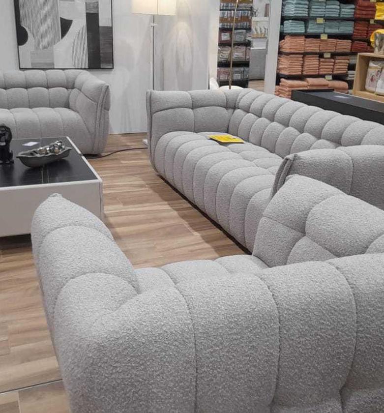 Chavero 3+2+1 Light Grey Fabric Sofa Set image