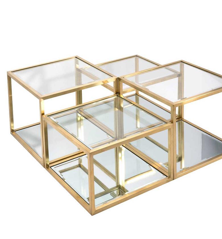 Coffee table golden set of image