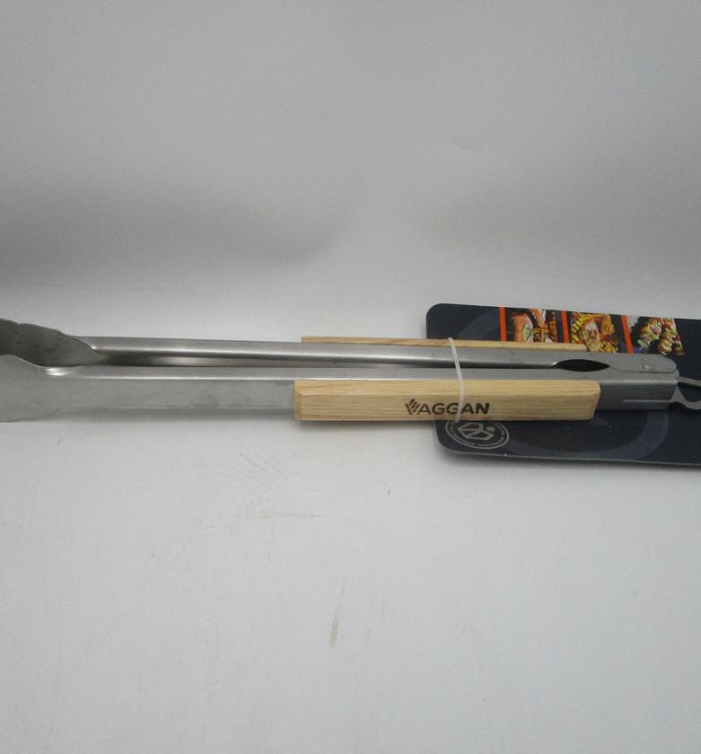 Bbq tongs steel bamboo 45 image