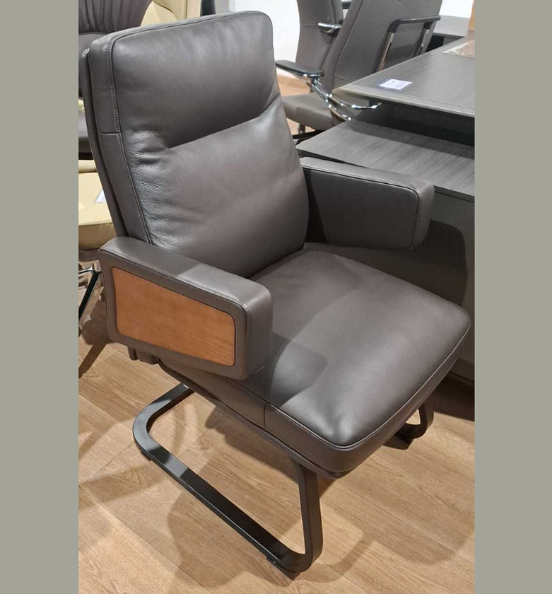 Leather Visitor Chair – Brown image