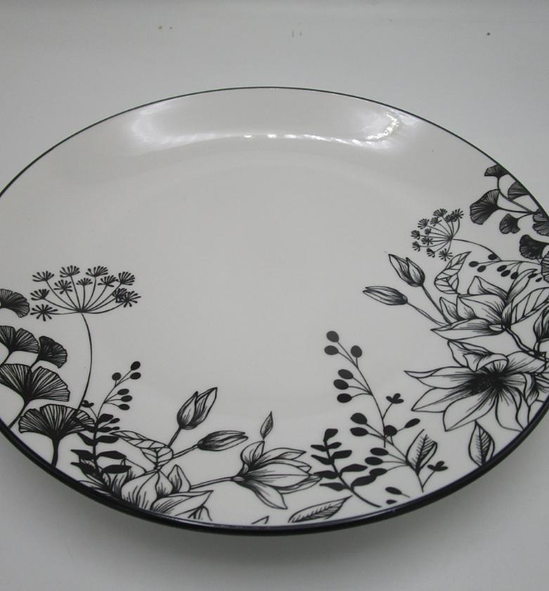PLATE DINER WHITE FLORAL  image