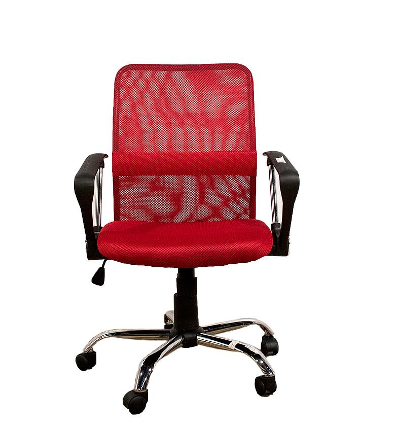 Low back office chair, chrome base. image