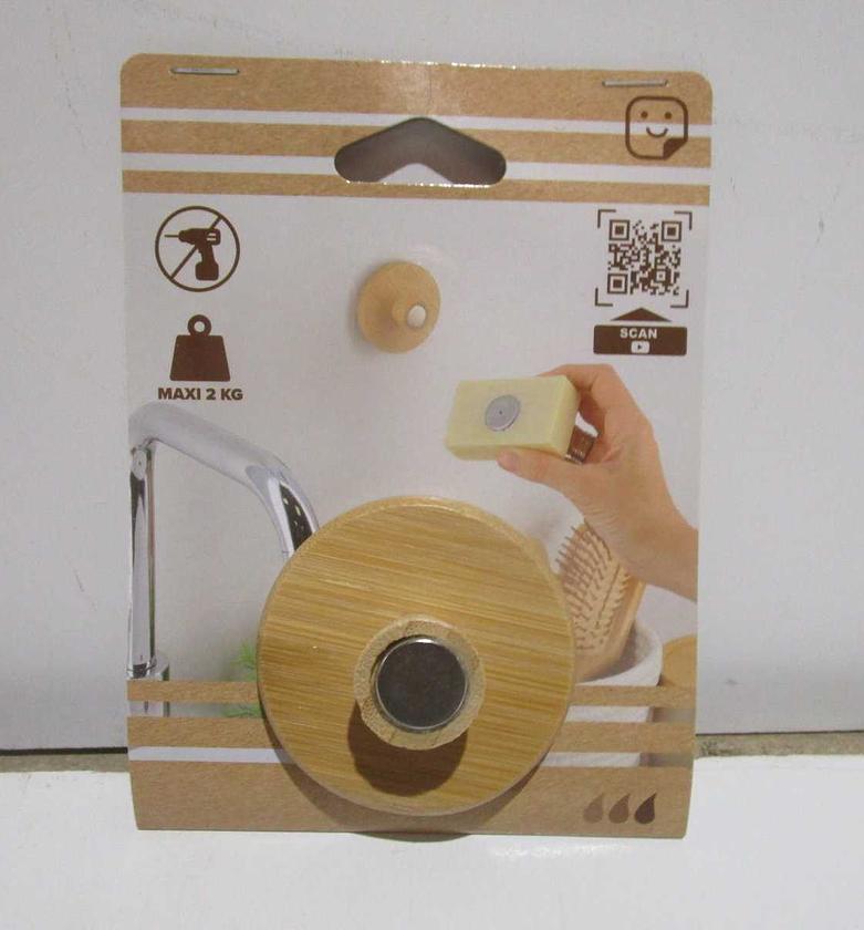 Soap holder magnetique - metal/bambou image
