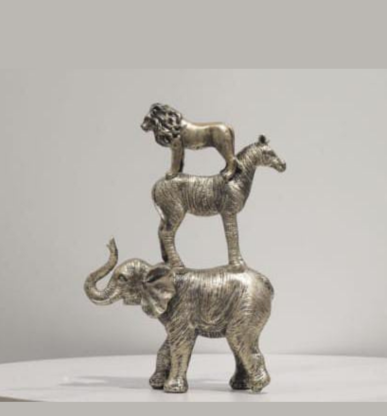 Wild Animal Statue – 27 cm, Gold image