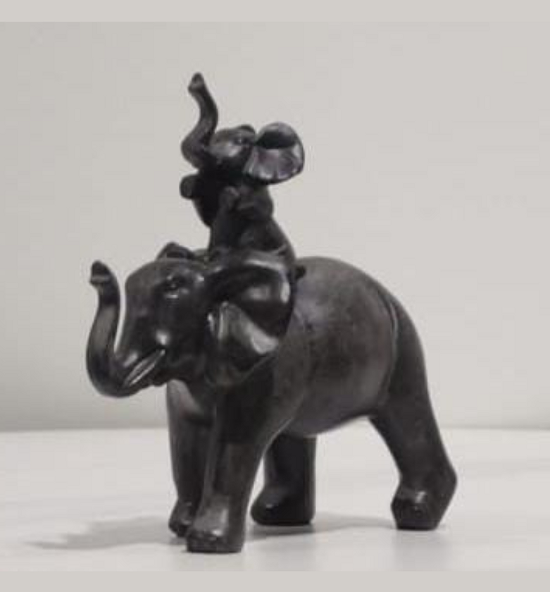 Elephant Statue – Black, 15 cm (2 Assorted) image