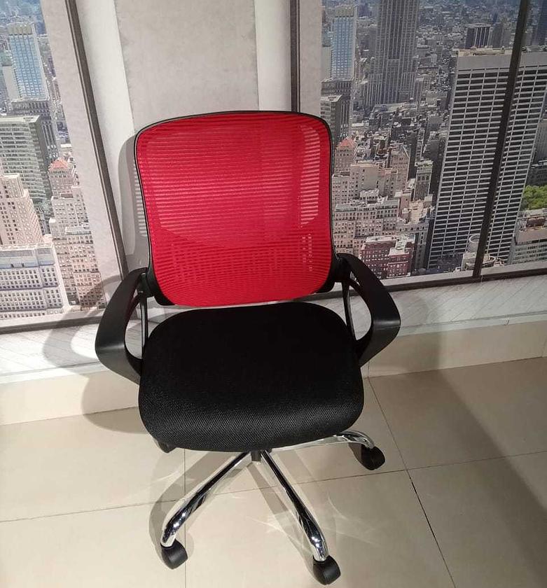 Office chair black red-chrome image