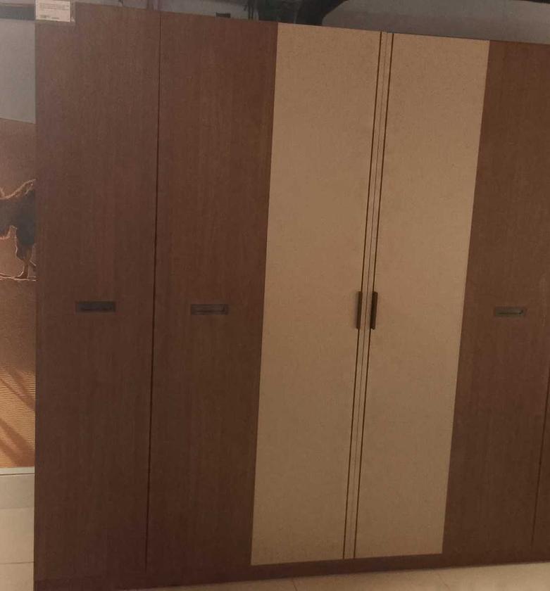 Elora 6-Door Beige Wardrobe with Double Storage Layers image