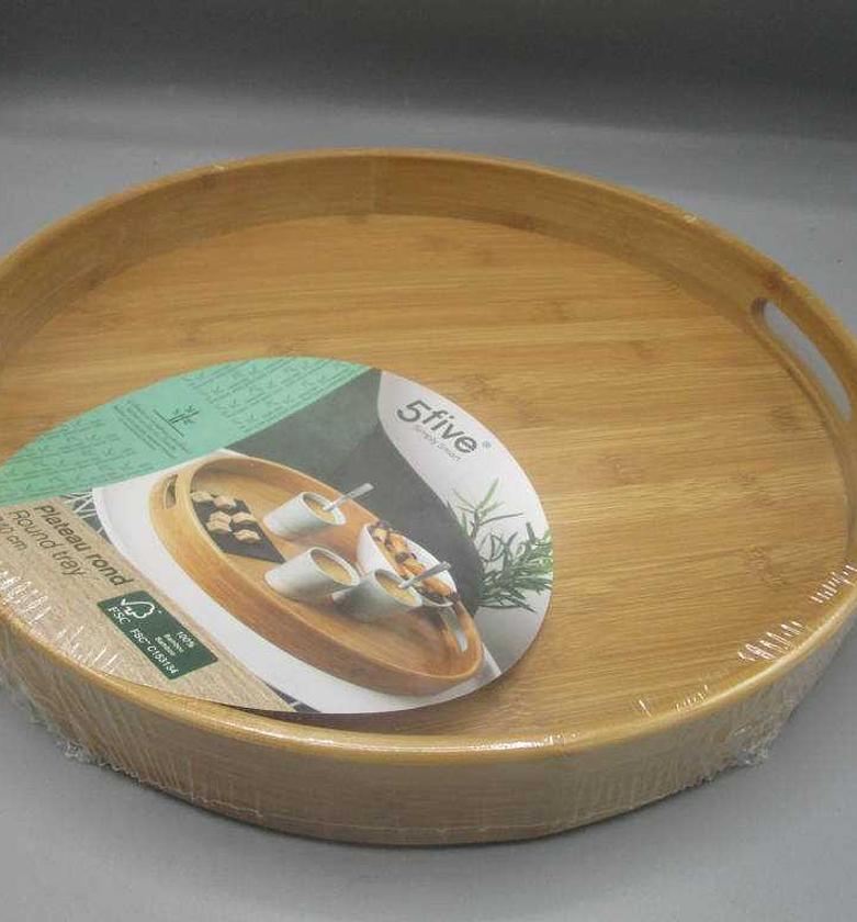 Tray round bamboo tray 40cm image