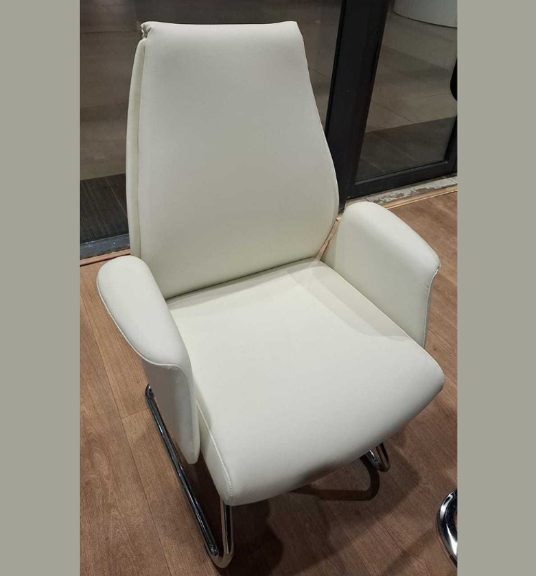 Cream PU Chrome Guest Chair image