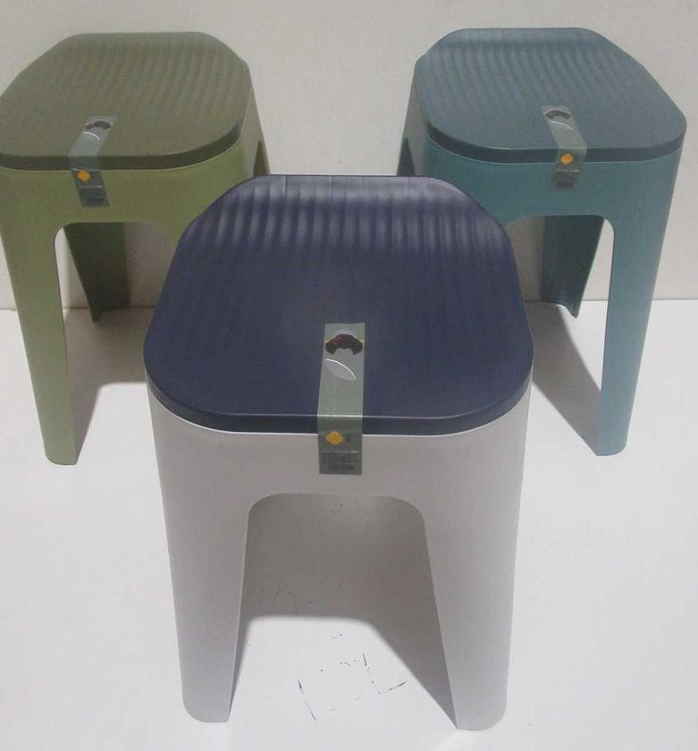 Stool plastic blue/green/grey 29*28*47 image