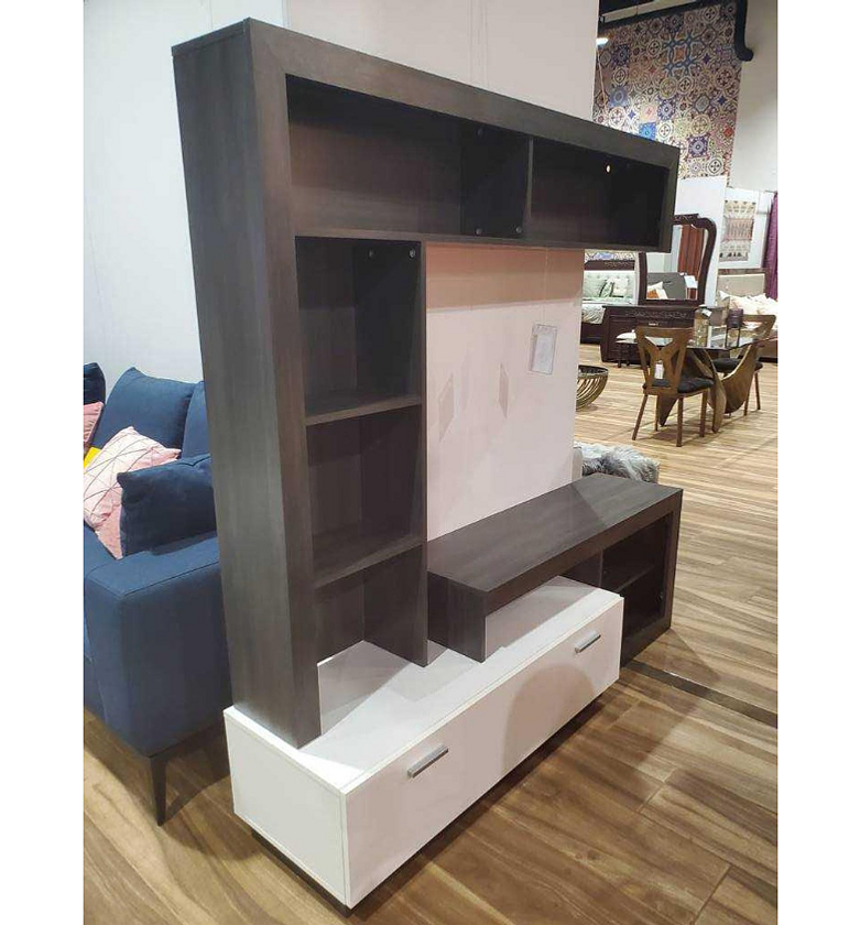 Glen Wall Unit – White & Black Wood Melamine Finish image