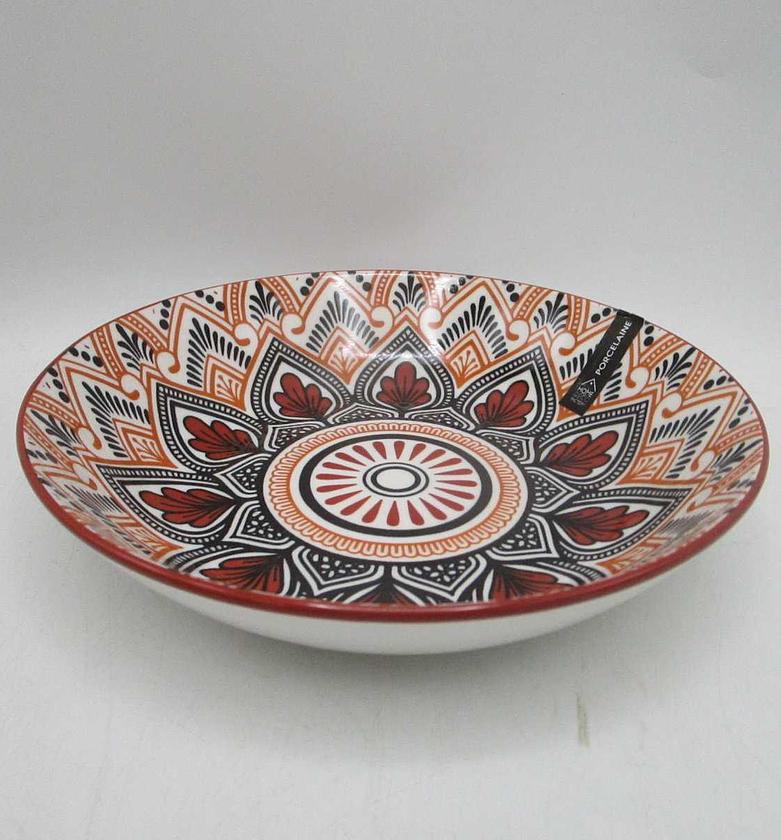 Plate orange mandala holl image