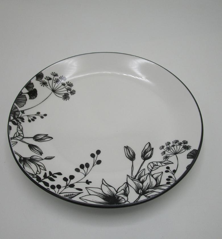 PLATE DESS WHITE FLORAL D image