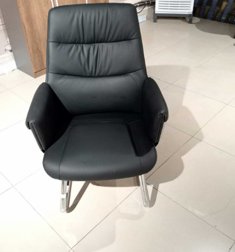 Office Visitor Chair PU Full Black KJZW-17 image