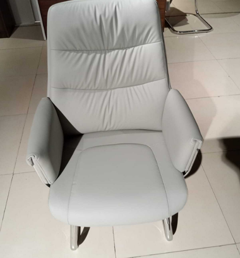 Office Visitor Chair PU Full Light Grey KJZW-12 image