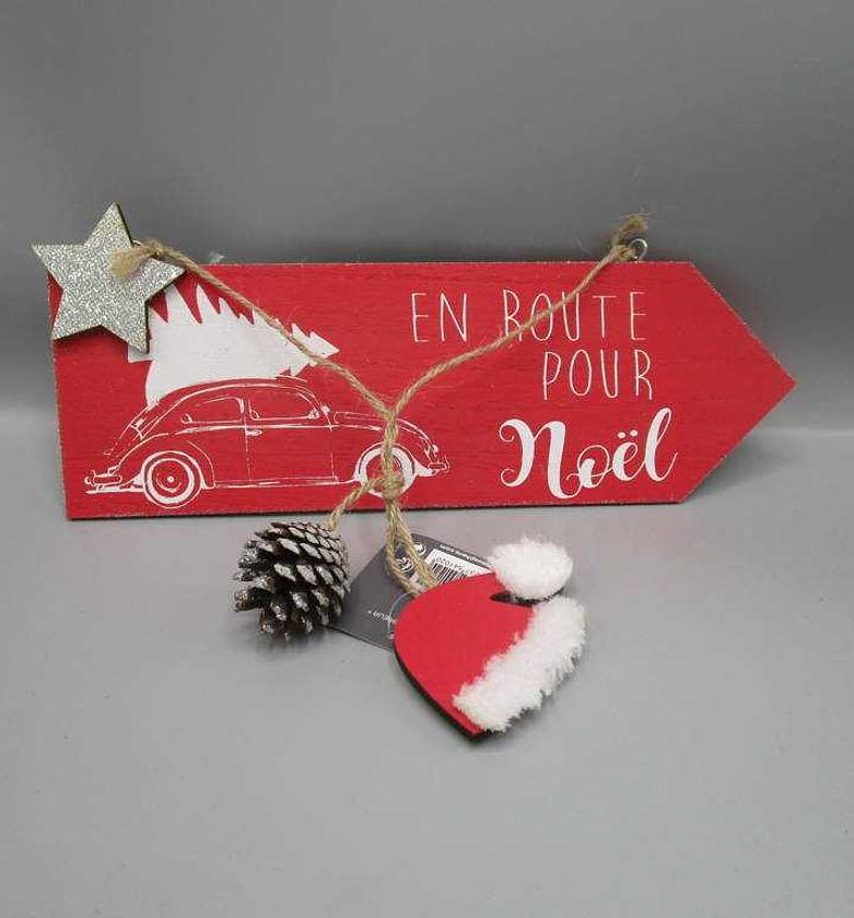 CHRISTMAS RED WOODEN SIGN image