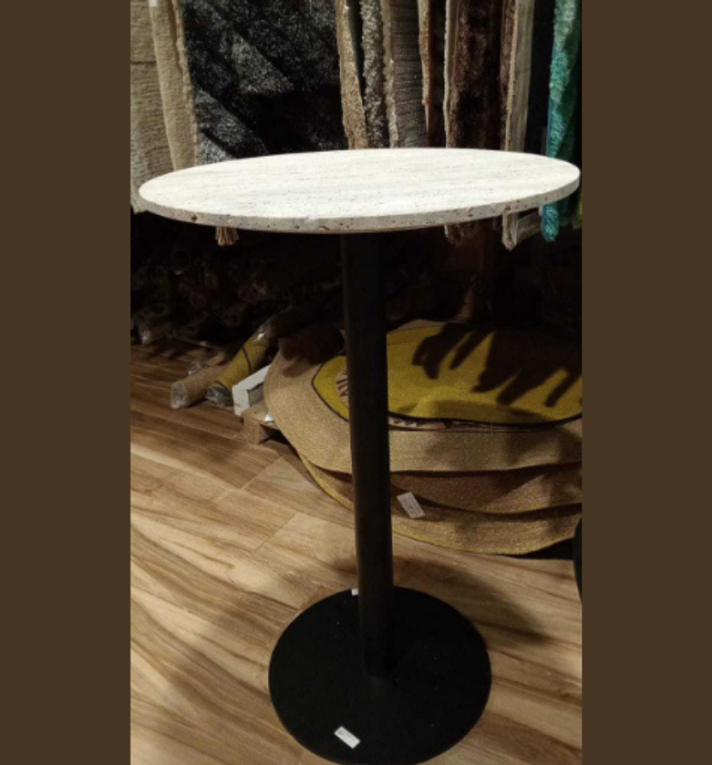 Bar Table ERIK Sandstone Metal Grey image