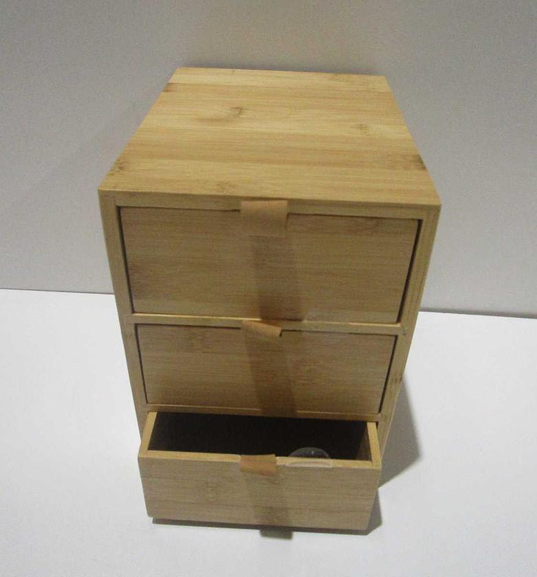 3 drawer bam leather box image