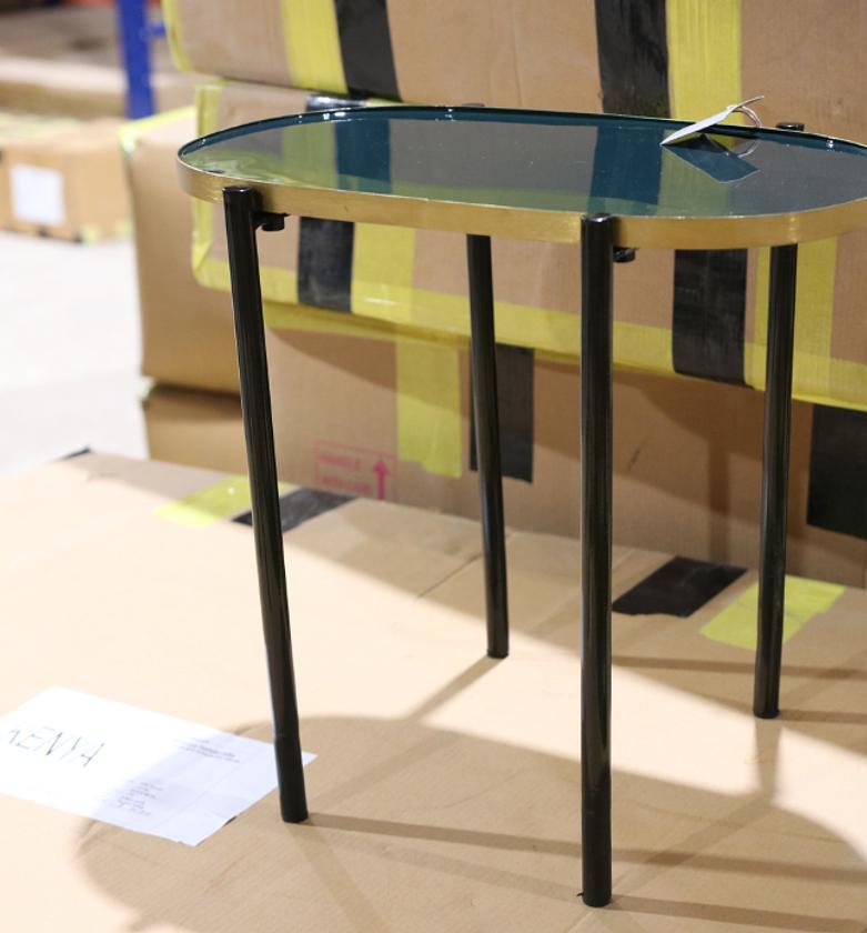 KD Oval Coffee Table – Black Legs, 29x50 cm image