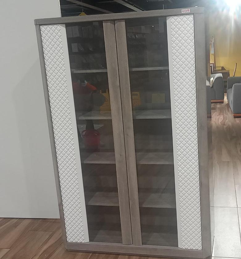 Glass cabinet 2 doors with image