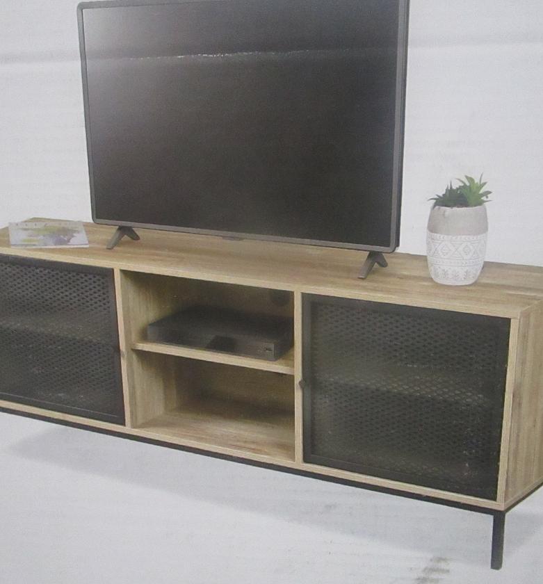 Soho Wooden TV Cabinet with Black Metal Mesh – 150 cm image