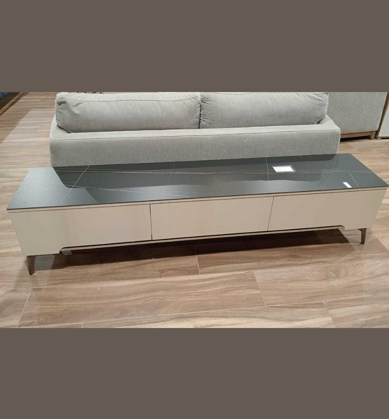 Modern TV Stand – Carbon Steel Frame with Ceramic Top image