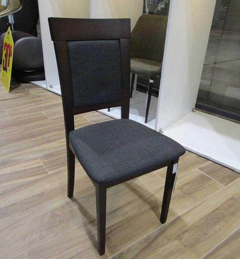 Solid Beech Wood Chair – Burn Beech Frame with Espresso Fabric image