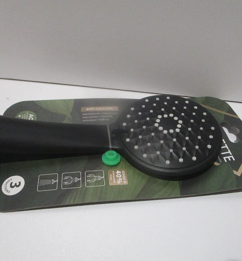 Modern Matte Black ABS 3-Jet Handheld Shower Head image