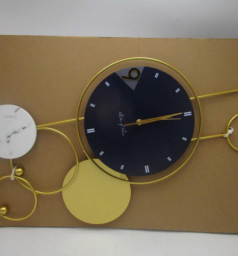 Clock wallgold+--dark blue+--white 38*78cm image