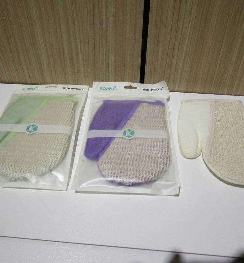 lin and cot ton bath glov image