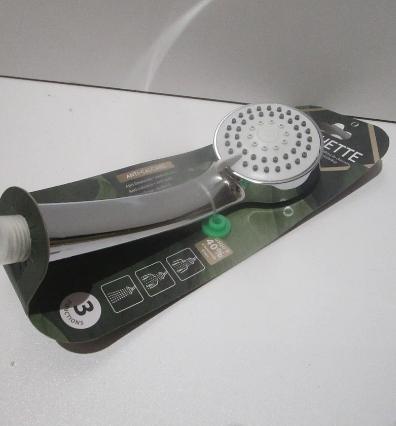 Deluxe Chrome ABS 3-Jet Handheld Shower Head image