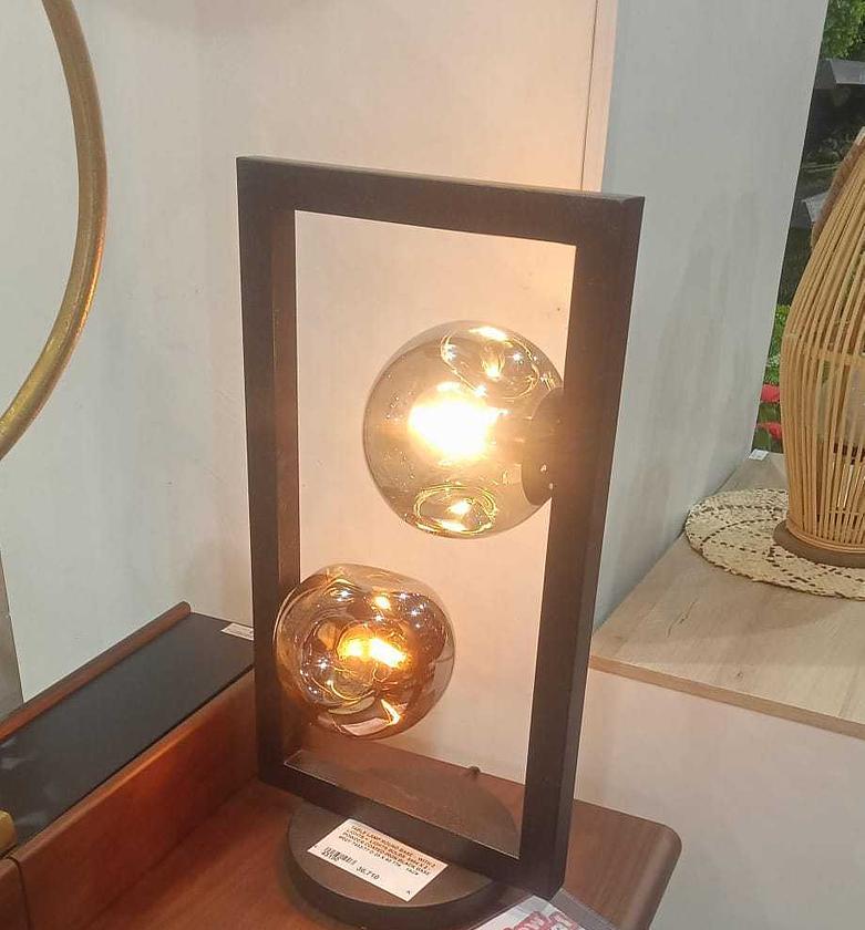 Luminara 2-Light Table Lamp with Powder-Coated Iron Black Base image