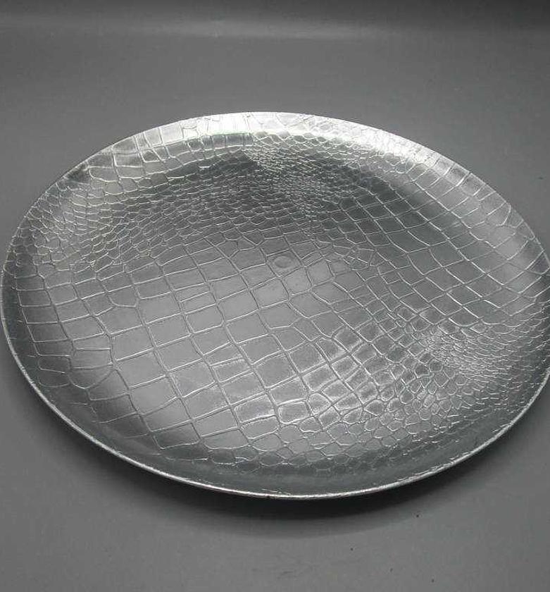 PLATE 33CM CROCO SILVER image