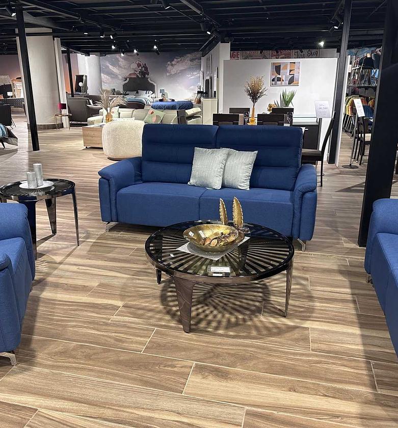 3+2+1 Fixed Fabric Sofa Set – Blue image