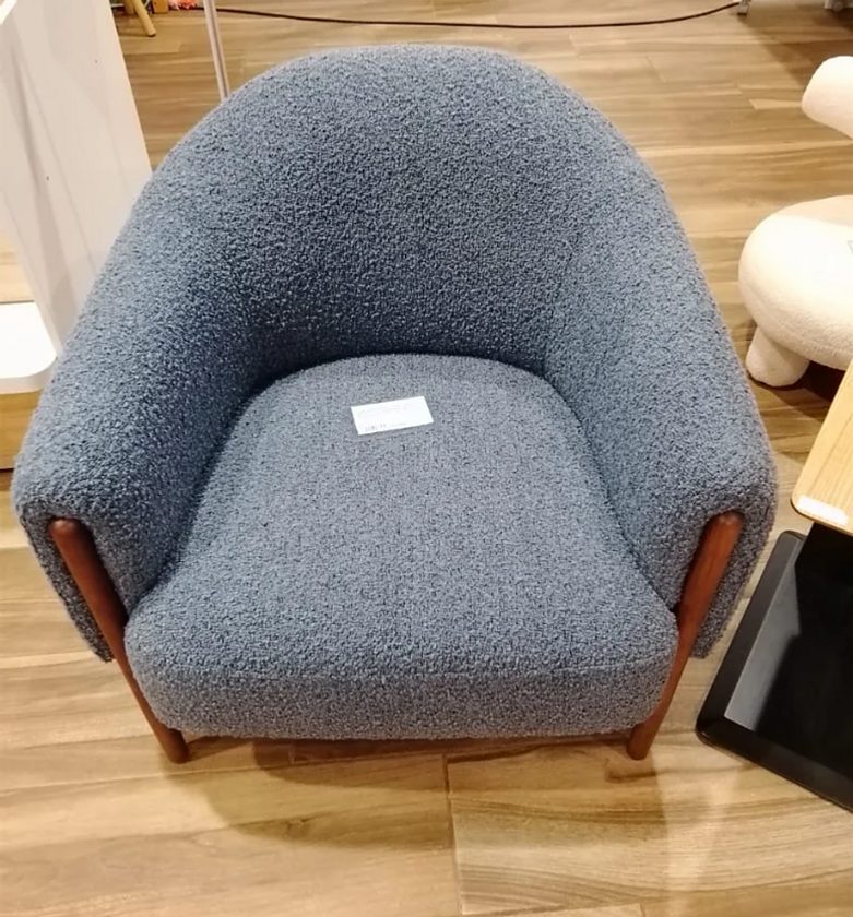  Armchair fabric dark cyano blue metal legs image