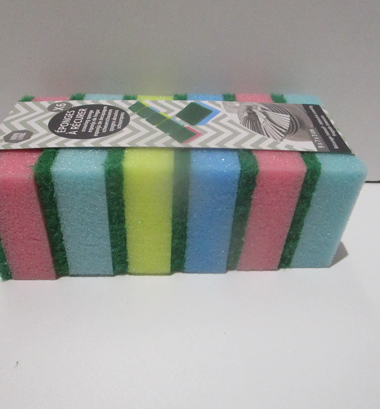 Multi-Color Dual-Sided Foam Scouring Sponges (6-Pack) image
